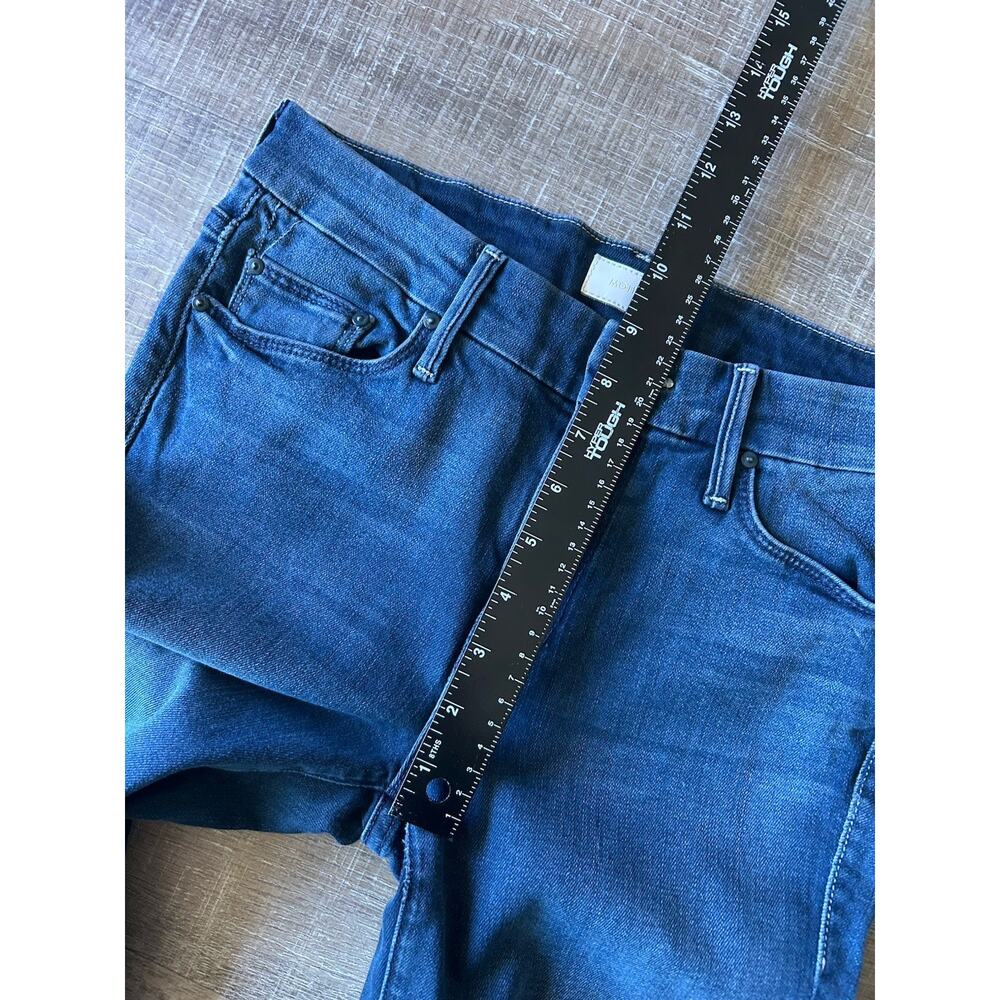 MOTHER The Looker Ankle Fray Repeating Love Skinny Jeans Womens 26 Raw Hem Blue - Picture 8 of 13